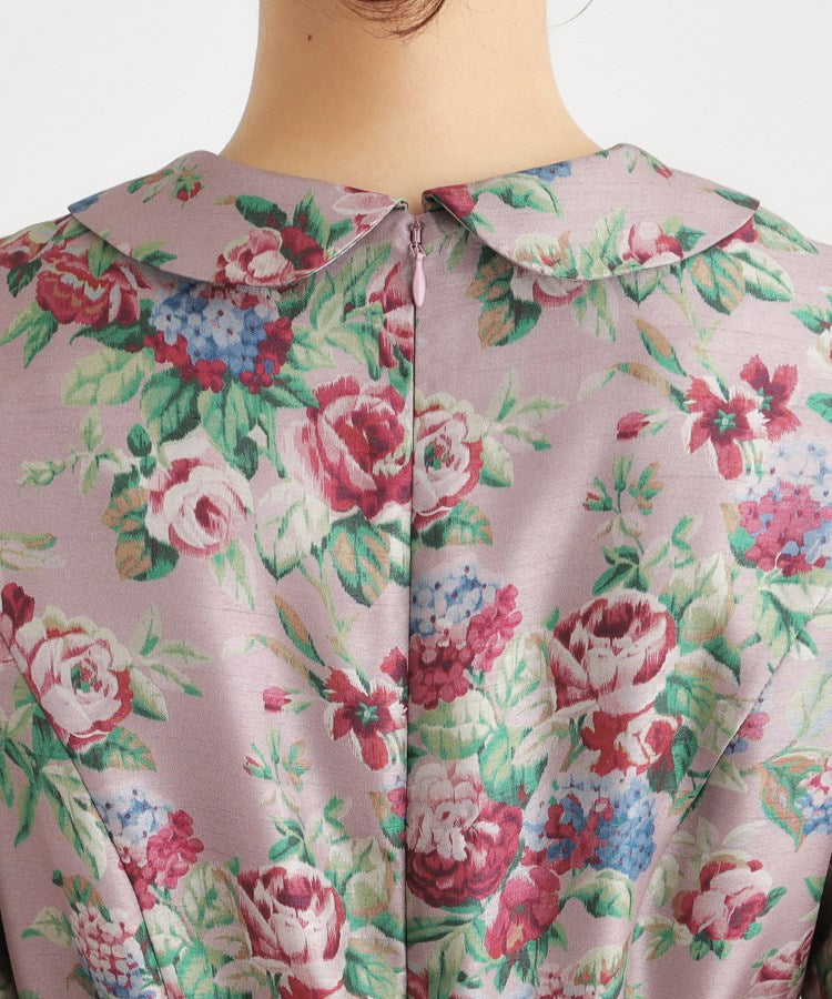 ローラ アシュレイ LAURA ASHLEY 【WEB限定／9分袖／M＿LL 3サイズ】ペンブリー柄 シャンタンワンピース （ピンク(175)） ピンク(175)