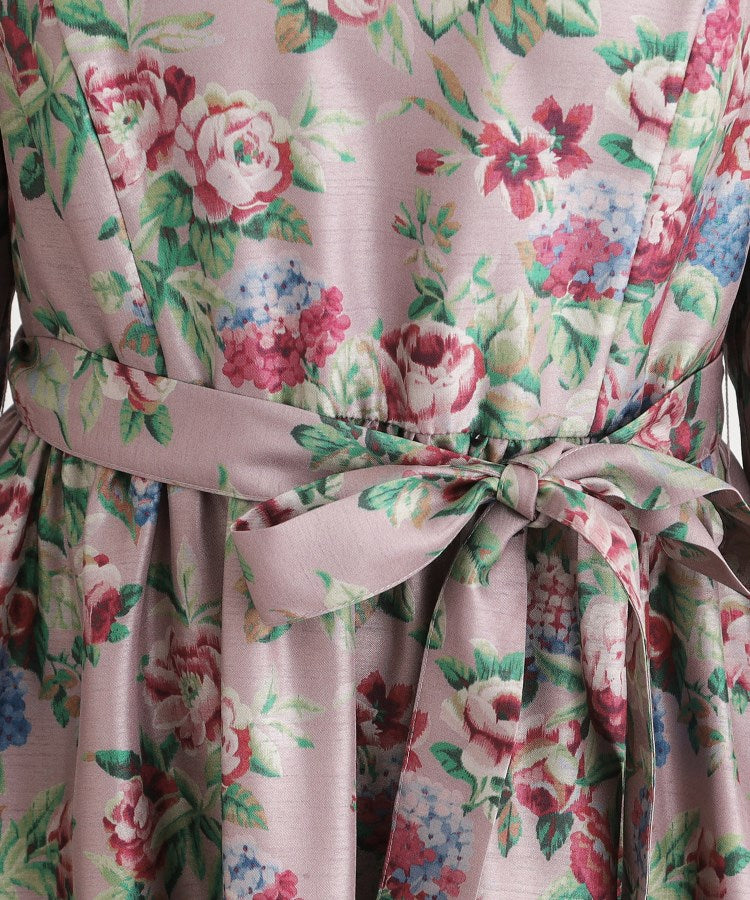 ローラ アシュレイ LAURA ASHLEY 【WEB限定／9分袖／M＿LL 3サイズ】ペンブリー柄 シャンタンワンピース （ピンク(175)） ピンク(175)