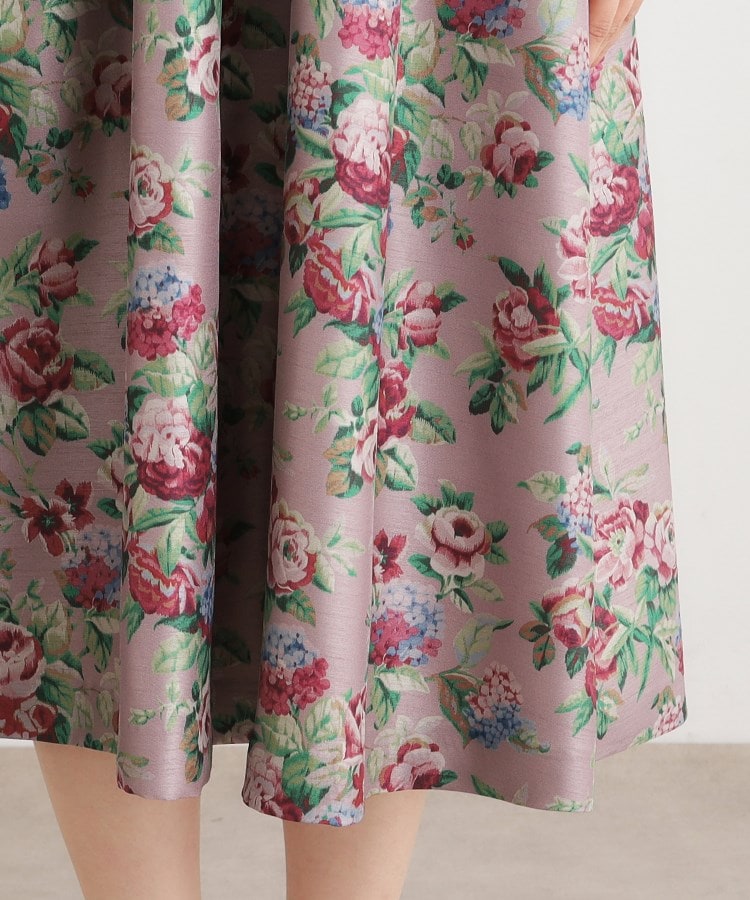 ローラ アシュレイ LAURA ASHLEY 【WEB限定／9分袖／M＿LL 3サイズ】ペンブリー柄 シャンタンワンピース （ピンク(175)） ピンク(175)