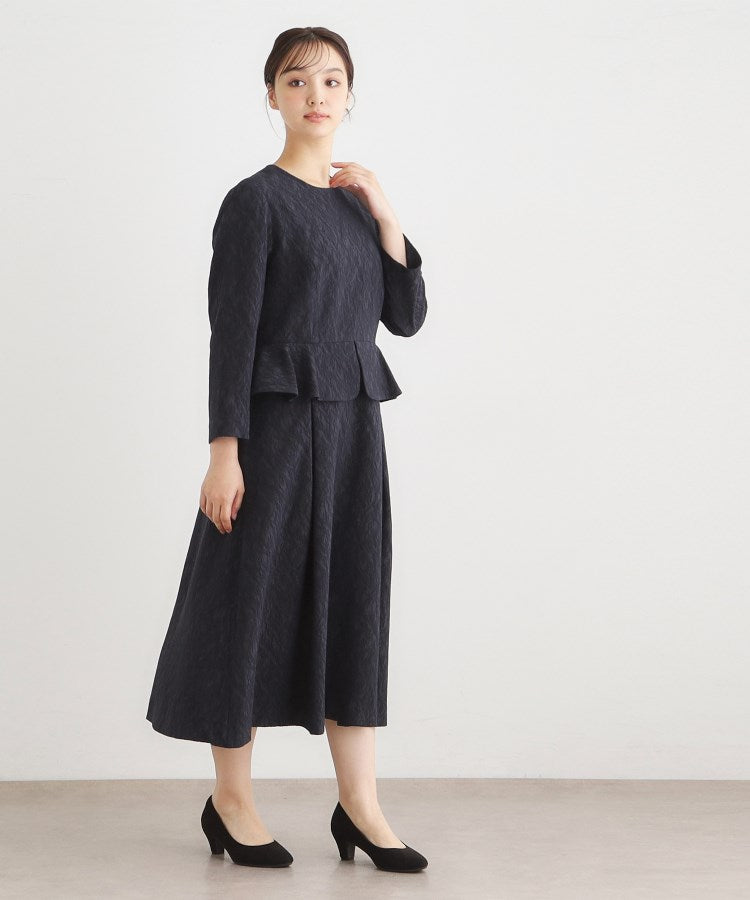 ローラ アシュレイ LAURA ASHLEY ペプラム風ジャカードワンピース （ベージュ(052)） ベージュ(052)