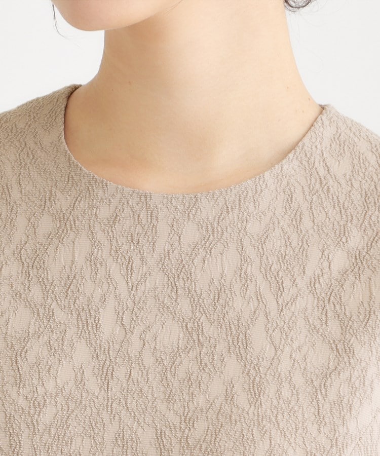 ローラ アシュレイ LAURA ASHLEY ペプラム風ジャカードワンピース （ベージュ(052)） ベージュ(052)