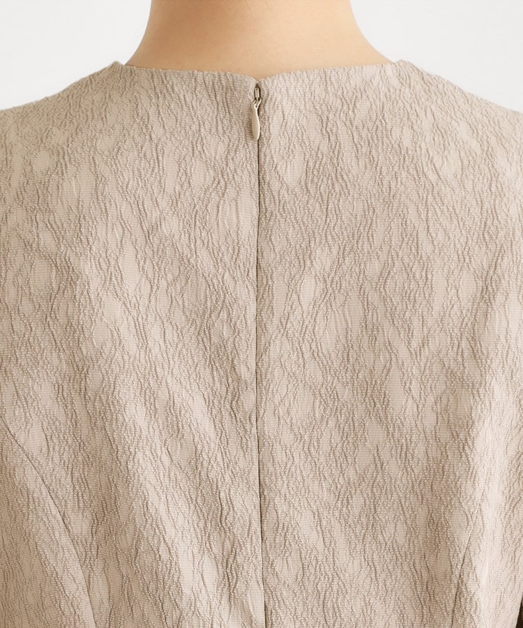 ローラ アシュレイ LAURA ASHLEY ペプラム風ジャカードワンピース （ベージュ(052)） ベージュ(052)