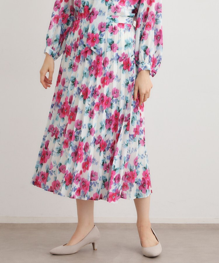 ローラ アシュレイ LAURA ASHLEY 【手洗い可／同柄アイテムあり】フリーサム ヘイズ柄 プリーツスカート （ブルー(191)） ブルー(191)
