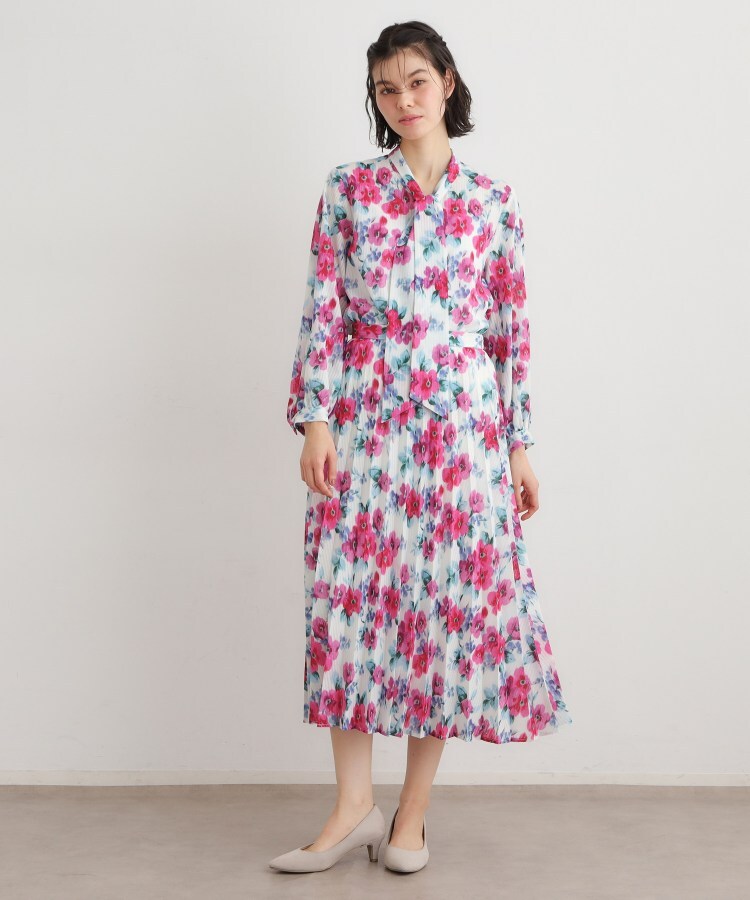 ローラ アシュレイ LAURA ASHLEY 【手洗い可／同柄アイテムあり】フリーサム ヘイズ柄 プリーツスカート （ブルー(191)） ブルー(191)