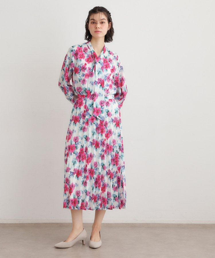 ローラ アシュレイ LAURA ASHLEY 【手洗い可／同柄アイテムあり】フリーサム ヘイズ柄 プリーツスカート （ブルー(191)） ブルー(191)