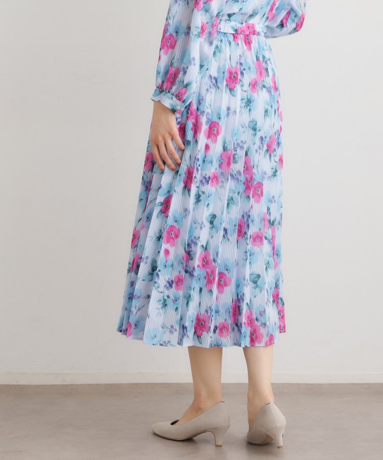ローラ アシュレイ LAURA ASHLEY 【手洗い可／同柄アイテムあり】フリーサム ヘイズ柄 プリーツスカート （ブルー(191)） ブルー(191)