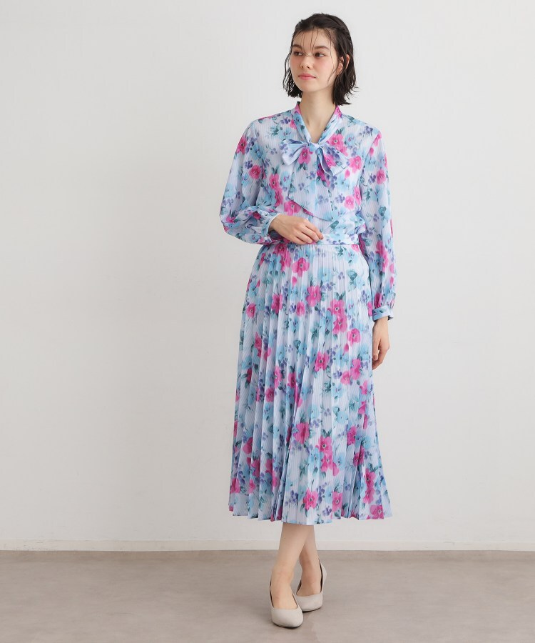 ローラ アシュレイ LAURA ASHLEY 【手洗い可／同柄アイテムあり】フリーサム ヘイズ柄 プリーツスカート （ブルー(191)） ブルー(191)