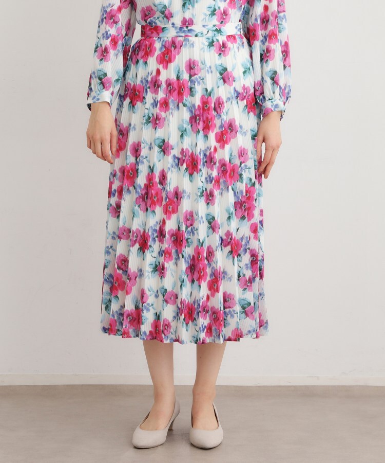 ローラ アシュレイ LAURA ASHLEY 【手洗い可／同柄アイテムあり】フリーサム ヘイズ柄 プリーツスカート （ブルー(191)） ブルー(191)