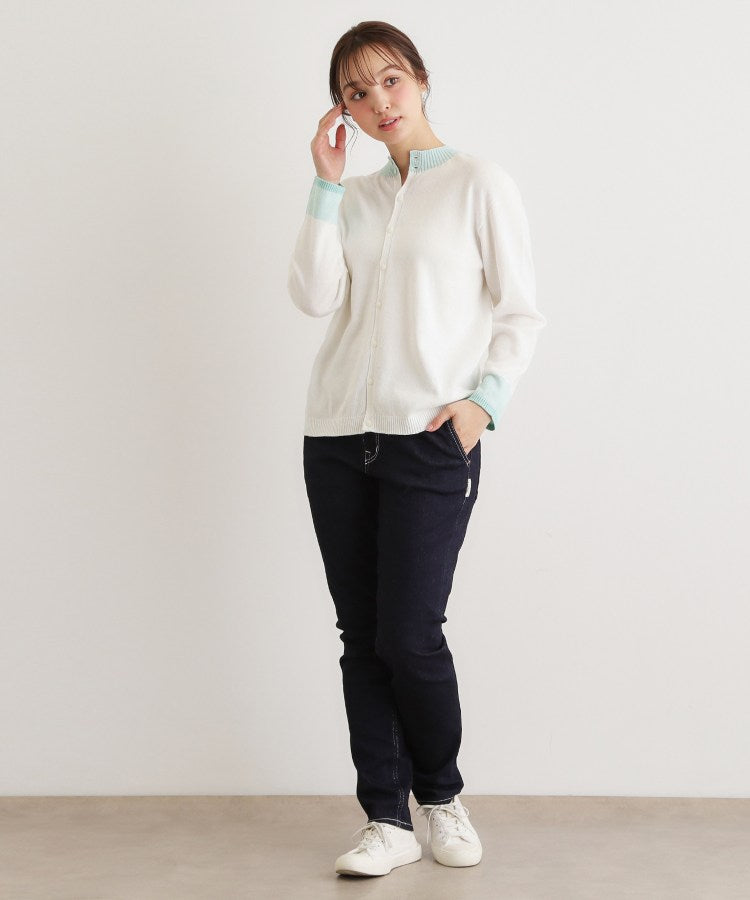 ローラ アシュレイ LAURA ASHLEY 【人気デザイン！日本製／ロゴ刺繍入り／ワンマイルウエア】コットン ニットカーディガン （グリーン(322)） グリーン(322)