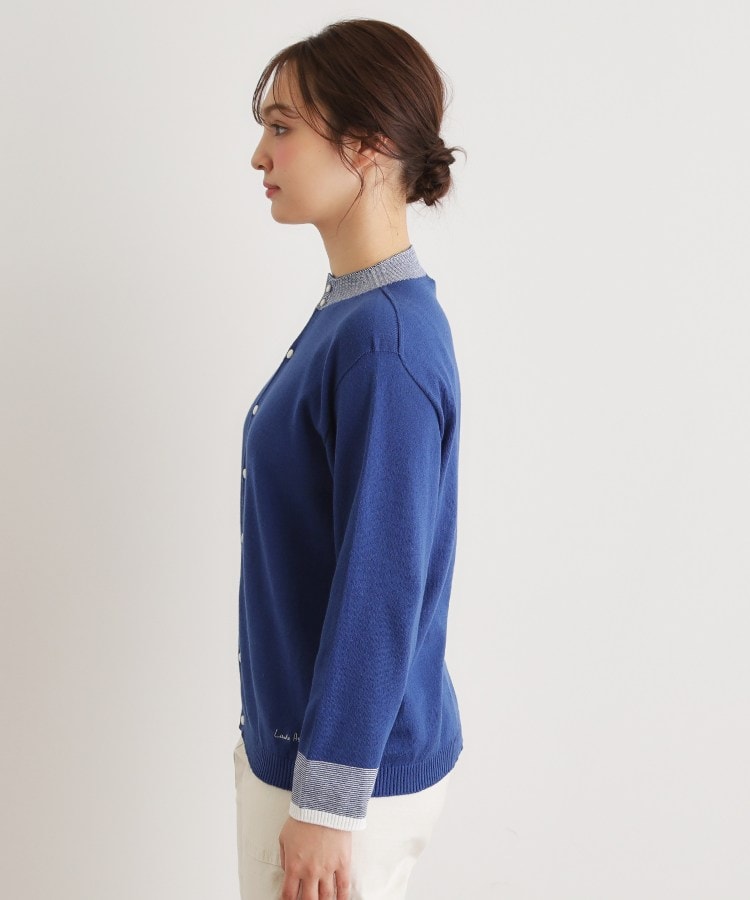 ローラ アシュレイ LAURA ASHLEY 【人気デザイン！日本製／ロゴ刺繍入り／ワンマイルウエア】コットン ニットカーディガン （グリーン(322)） グリーン(322)