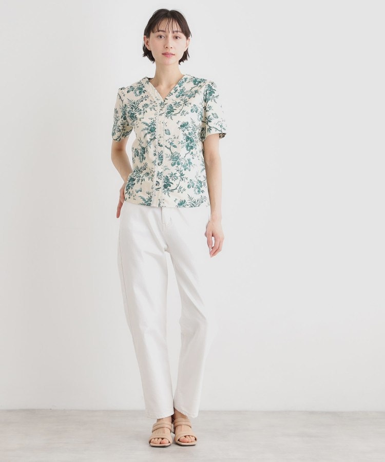 ローラ アシュレイ LAURA ASHLEY 【洗える／コットン100％／3colors／同柄アイテムあり】ウォールド ガーデン柄ブラウス （グリーン(123)） グリーン(123)