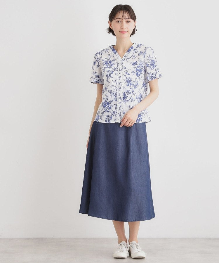 ローラ アシュレイ LAURA ASHLEY 【洗える／コットン100％／3colors／同柄アイテムあり】ウォールド ガーデン柄ブラウス （グリーン(123)） グリーン(123)
