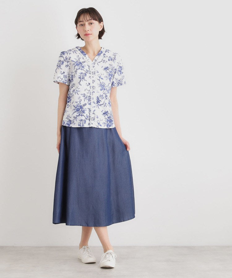 ローラ アシュレイ LAURA ASHLEY 【洗える／コットン100％／3colors／同柄アイテムあり】ウォールド ガーデン柄ブラウス （グリーン(123)） グリーン(123)