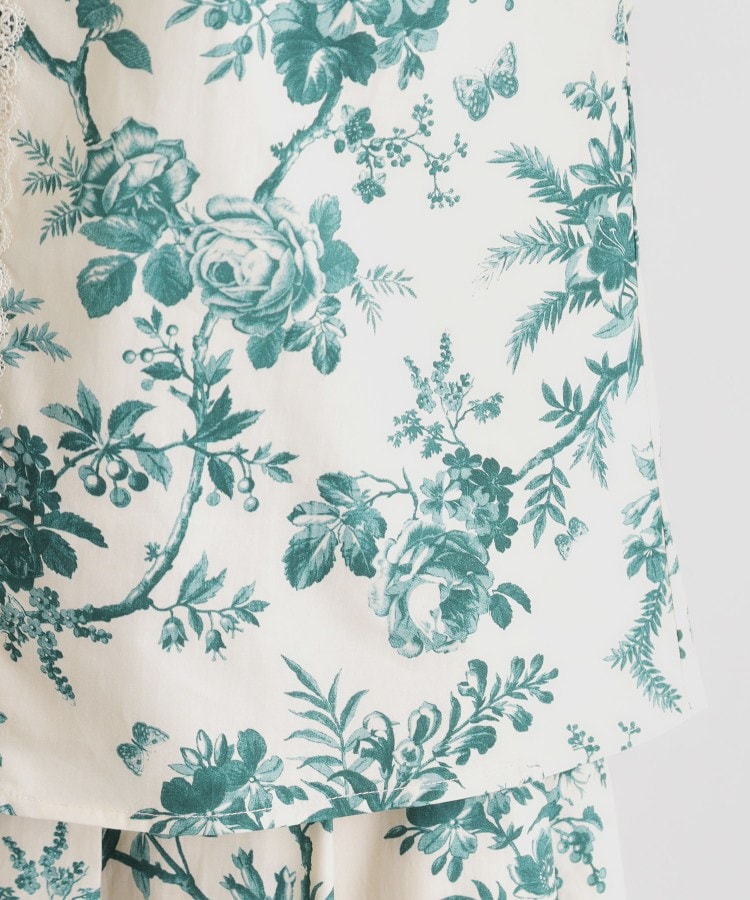 ローラ アシュレイ LAURA ASHLEY 【洗える／コットン100％／3colors／同柄アイテムあり】ウォールド ガーデン柄ブラウス （グリーン(123)） グリーン(123)