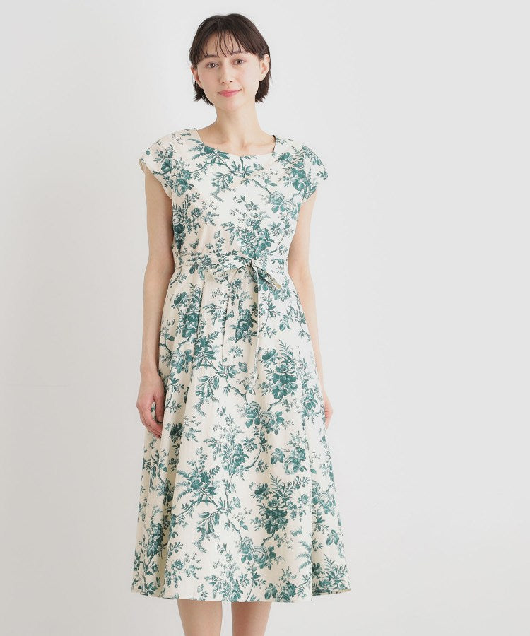 ローラ アシュレイ LAURA ASHLEY 【洗える／コットン100％／3colors／同柄アイテムあり】ウォールド ガーデン柄ワンピース （ネイビー(194)） ネイビー(194)