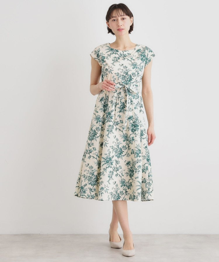 ローラ アシュレイ LAURA ASHLEY 【洗える／コットン100％／3colors／同柄アイテムあり】ウォールド ガーデン柄ワンピース （ネイビー(194)） ネイビー(194)