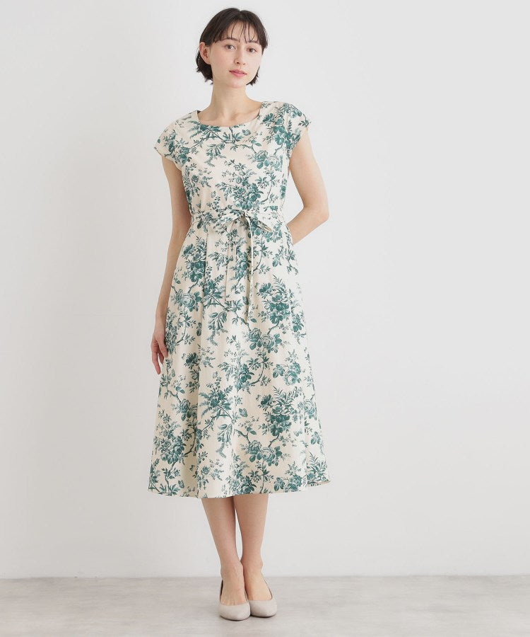 ローラ アシュレイ LAURA ASHLEY 【洗える／コットン100％／3colors／同柄アイテムあり】ウォールド ガーデン柄ワンピース （ネイビー(194)） ネイビー(194)
