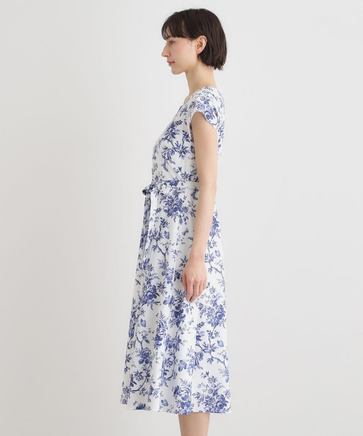 ローラ アシュレイ LAURA ASHLEY 【洗える／コットン100％／3colors／同柄アイテムあり】ウォールド ガーデン柄ワンピース （ネイビー(194)） ネイビー(194)