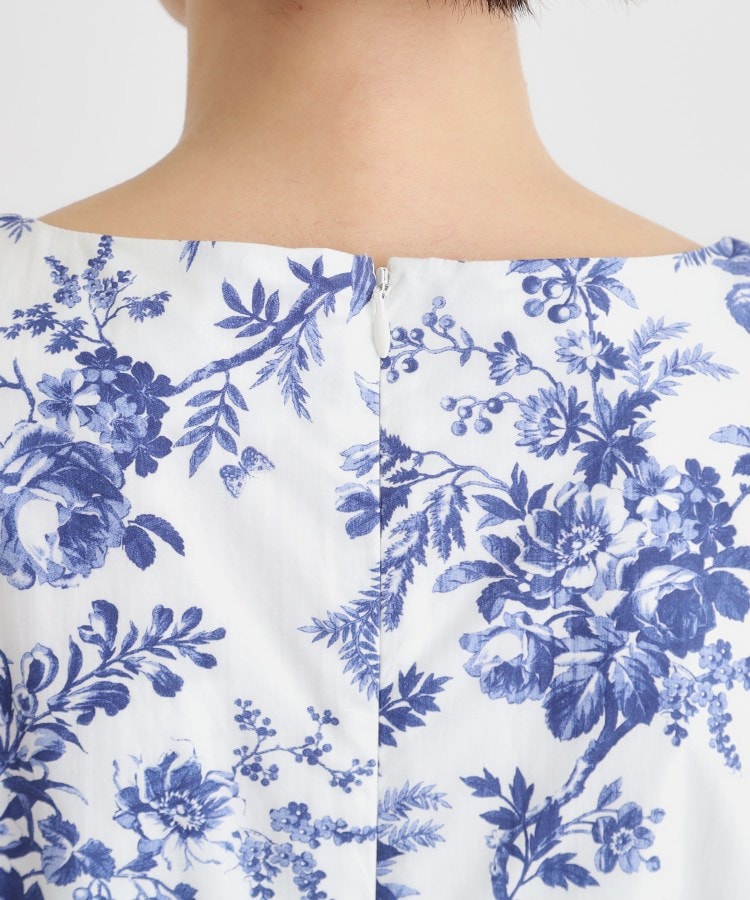 ローラ アシュレイ LAURA ASHLEY 【洗える／コットン100％／3colors／同柄アイテムあり】ウォールド ガーデン柄ワンピース （ネイビー(194)） ネイビー(194)