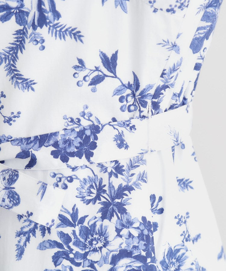 ローラ アシュレイ LAURA ASHLEY 【洗える／コットン100％／3colors／同柄アイテムあり】ウォールド ガーデン柄ワンピース （ネイビー(194)） ネイビー(194)