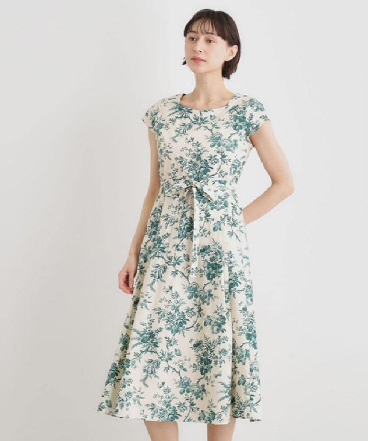 ローラ アシュレイ LAURA ASHLEY 【洗える／コットン100％／3colors／同柄アイテムあり】ウォールド ガーデン柄ワンピース （ネイビー(194)） ネイビー(194)