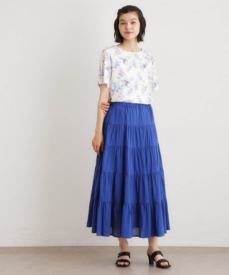 ローラ アシュレイ LAURA ASHLEY 【UVカット／接触冷感】ポリー柄 コットンジャージーTシャツ （オフホワイト(103)） オフホワイト(103)