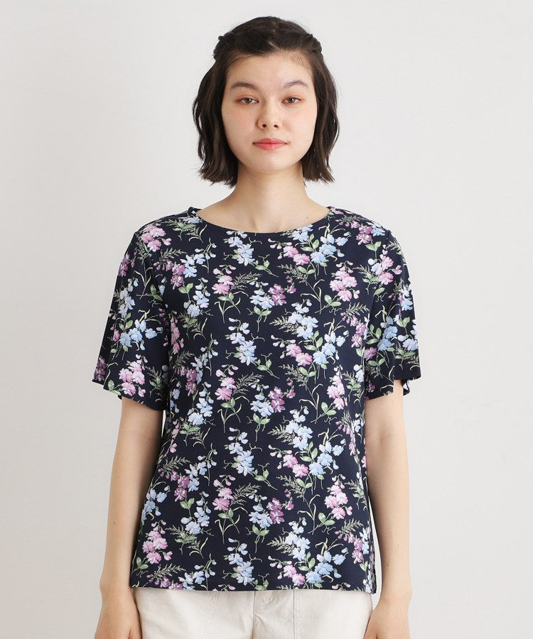 ローラ アシュレイ LAURA ASHLEY 【UVカット／接触冷感】ポリー柄 コットンジャージーTシャツ （オフホワイト(103)） オフホワイト(103)