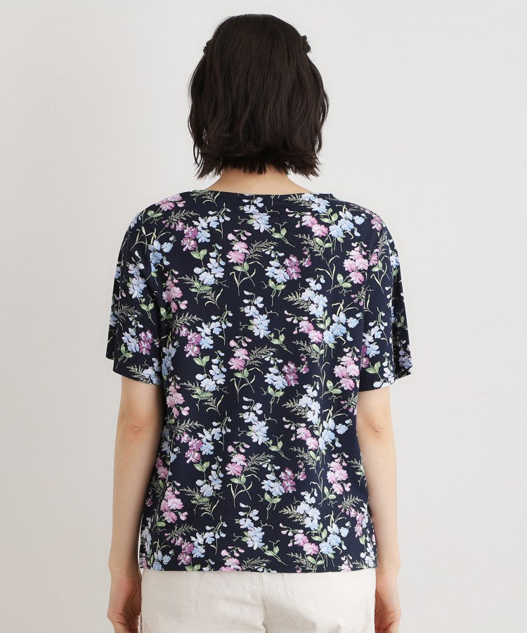 ローラ アシュレイ LAURA ASHLEY 【UVカット／接触冷感】ポリー柄 コットンジャージーTシャツ （オフホワイト(103)） オフホワイト(103)