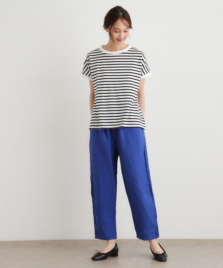 ローラ アシュレイ LAURA ASHLEY 【日本製】フレンチリネンパンツ （グリーン(022)） グリーン(022)