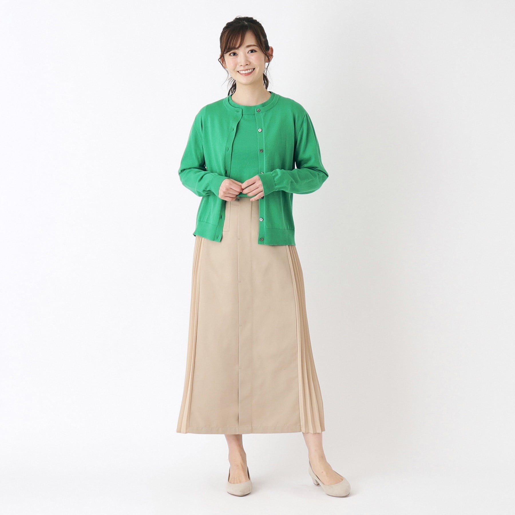 ローラ アシュレイ LAURA ASHLEY 【コットン混／クルーネック／同素材アイテムあり】カーディガン