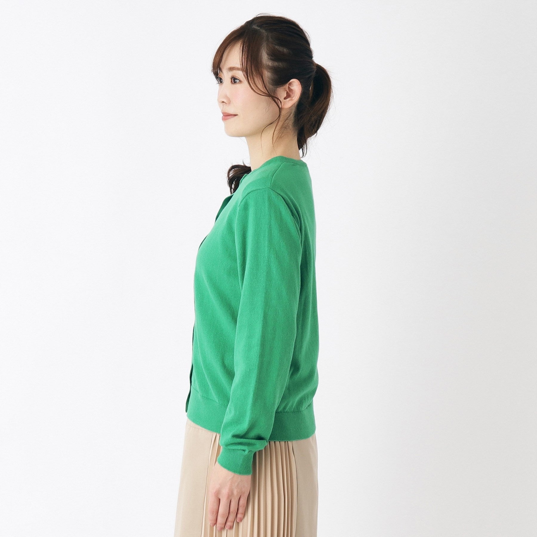 ローラ アシュレイ LAURA ASHLEY 【コットン混／クルーネック／同素材アイテムあり】カーディガン