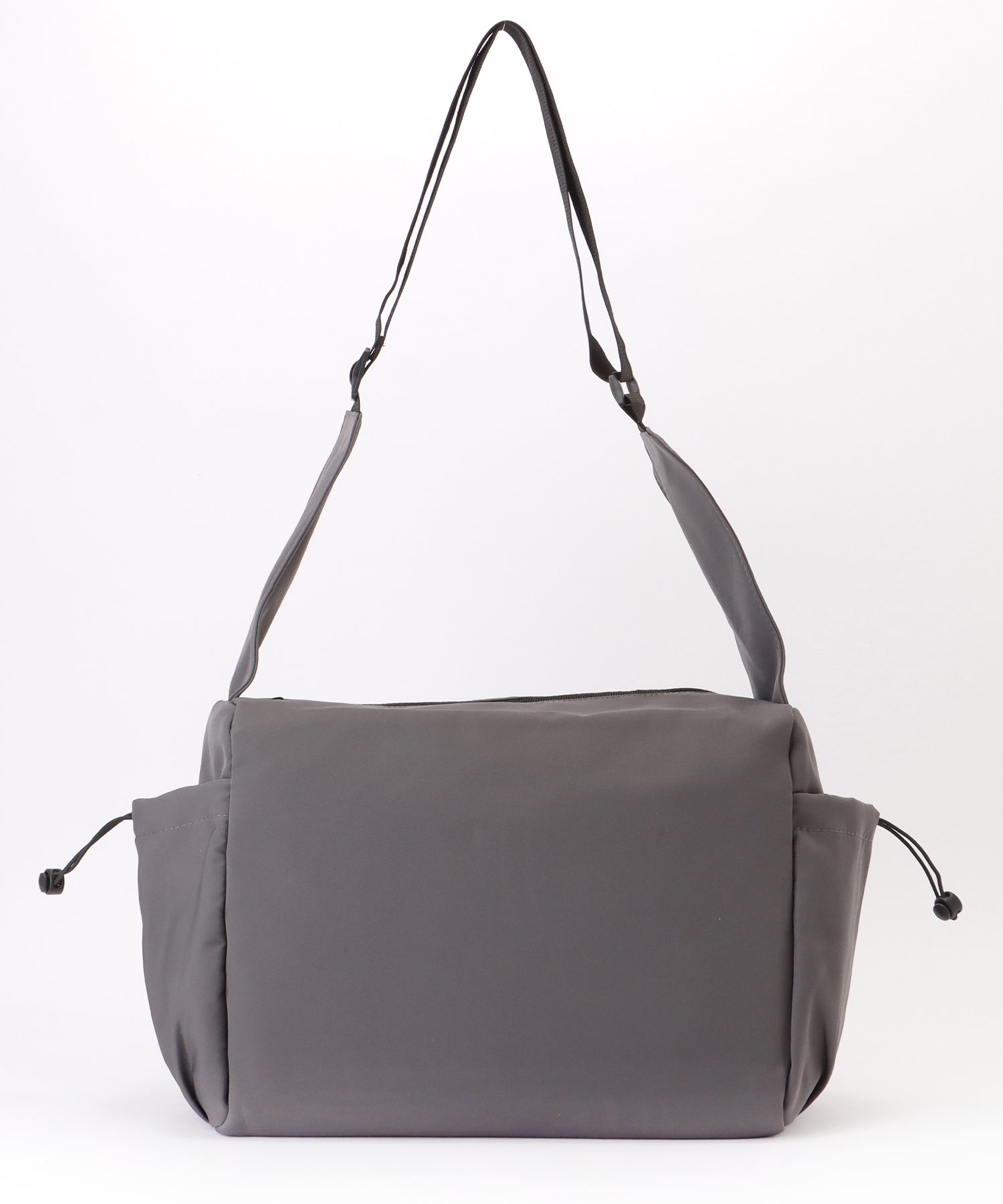 レースレディース Lace Ladies ソリッドカラー ドローコード付き 多ポケット ショルダーバッグ （ホワイト） ホワイト