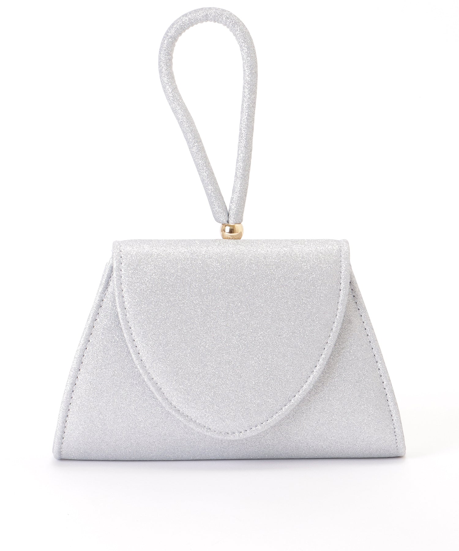 レースレディース Lace Ladies ループ ハンドル コンパクト ラメ フラップ バッグ （シルバー） シルバー