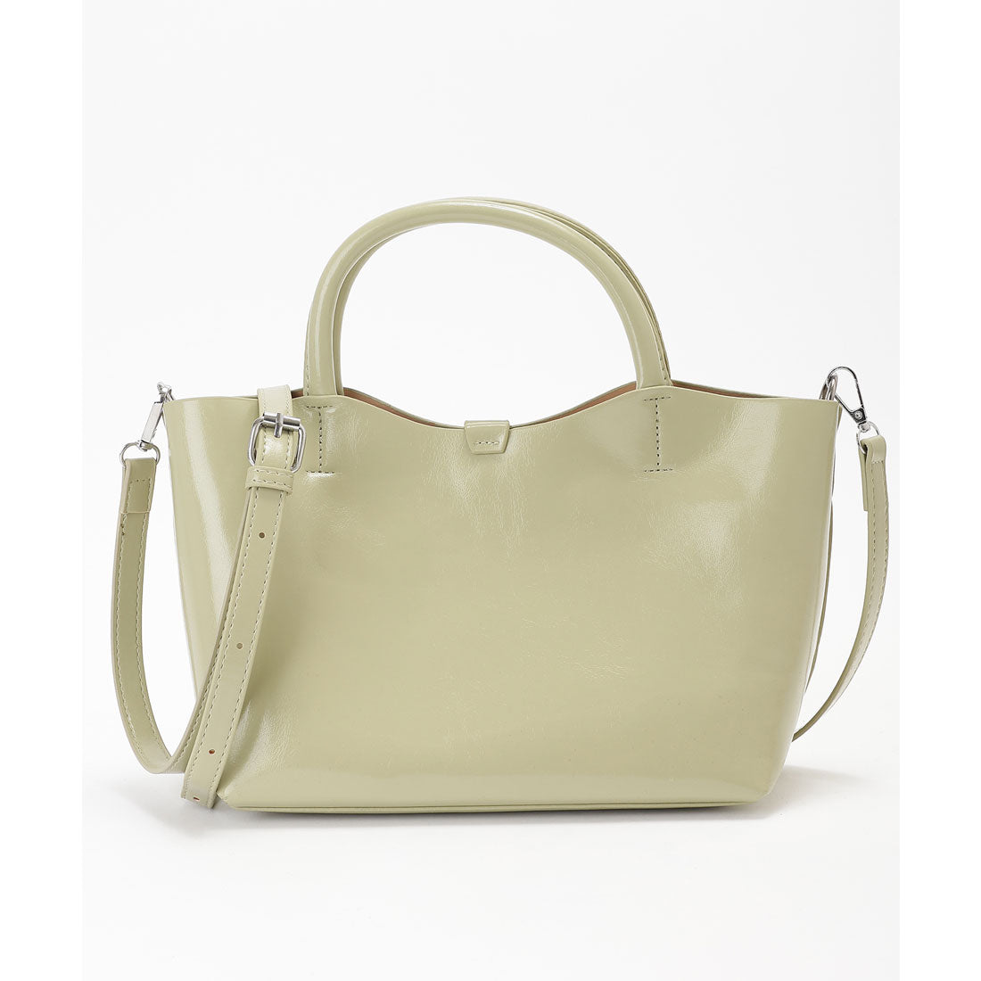 レースレディース Lace Ladies コンパクト スクエア 2WAY シンプル ショルダーバッグ （グリーン） グリーン