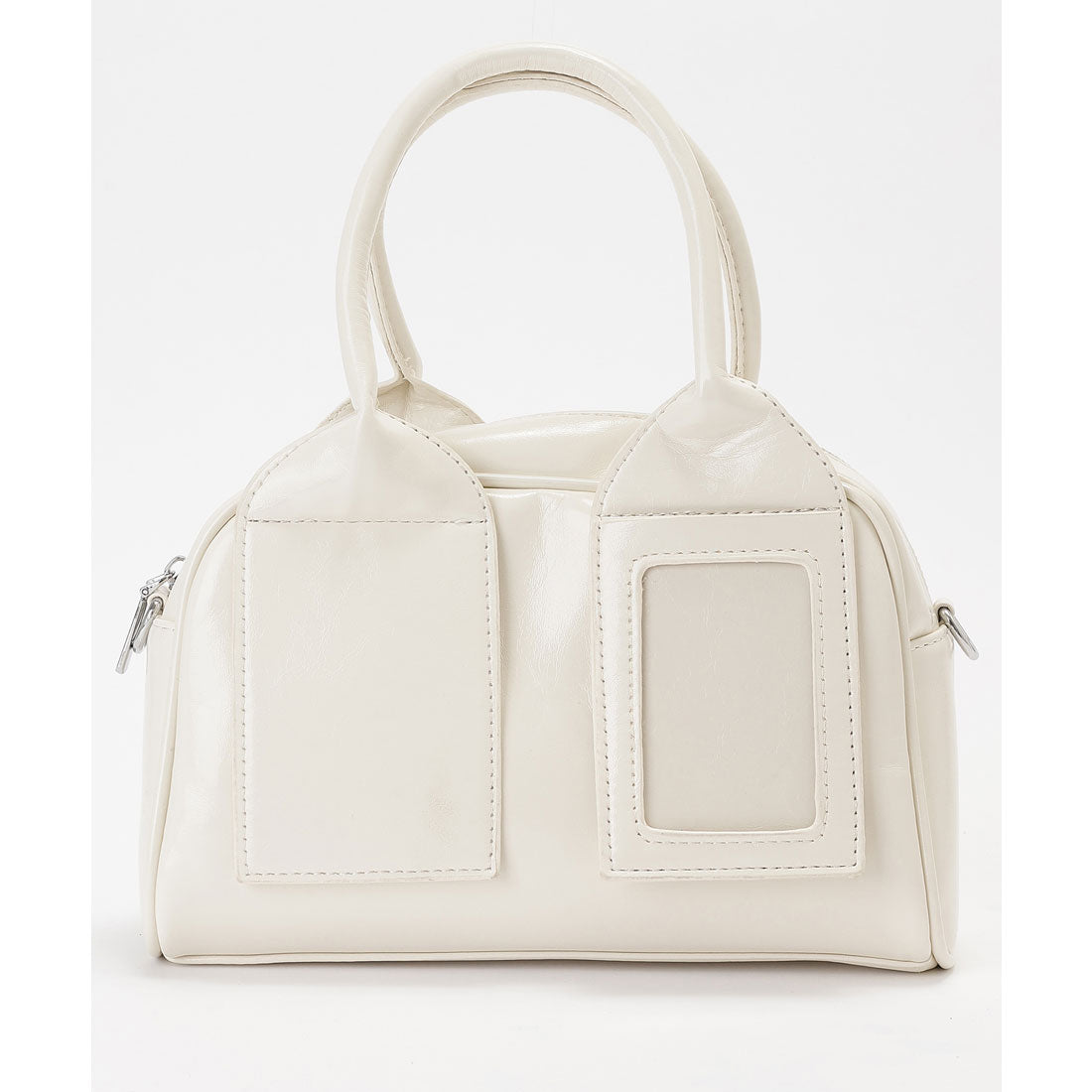 レースレディース Lace Ladies パスポケット付き レザー調 2WAY ボストン トートバッグ （ブラック） ブラック