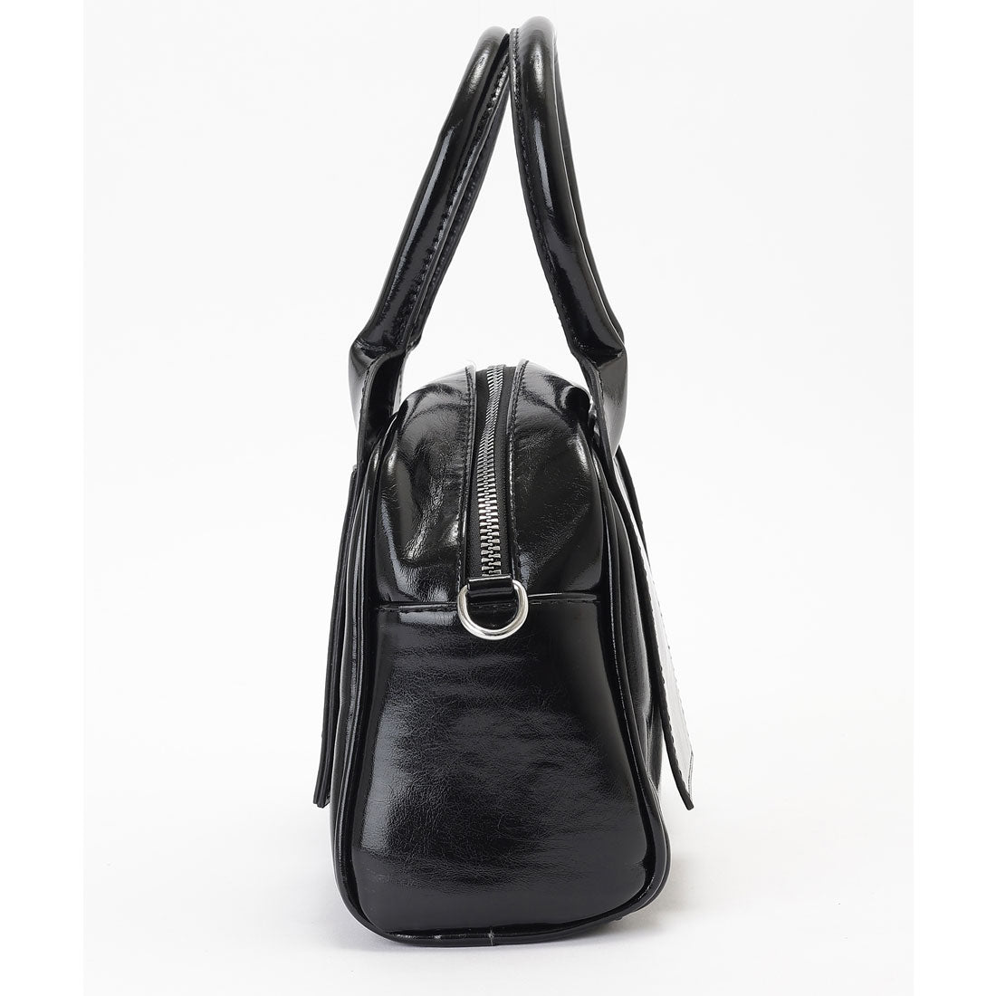 レースレディース Lace Ladies パスポケット付き レザー調 2WAY ボストン トートバッグ （ブラック） ブラック