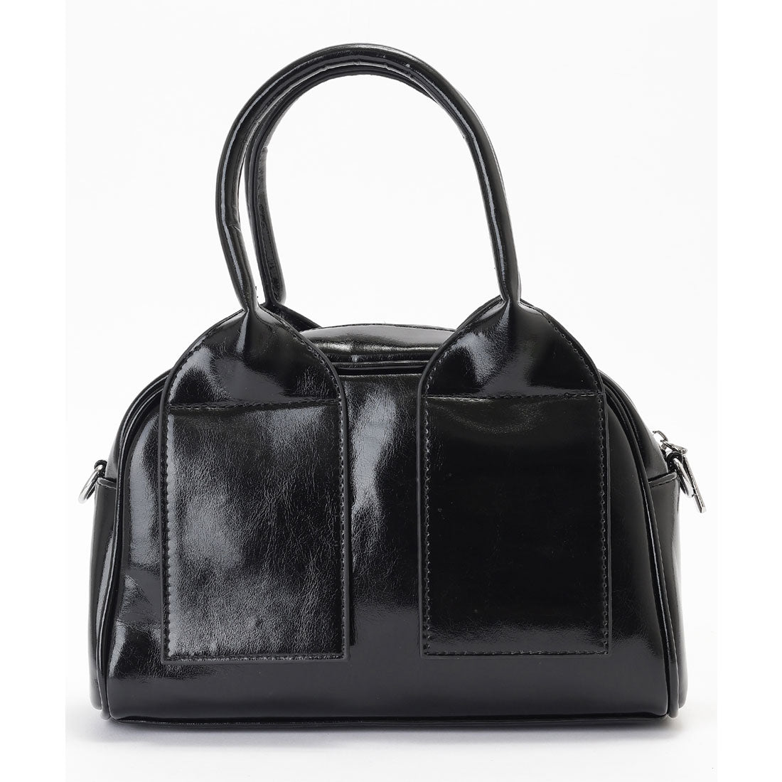 レースレディース Lace Ladies パスポケット付き レザー調 2WAY ボストン トートバッグ （ブラック） ブラック