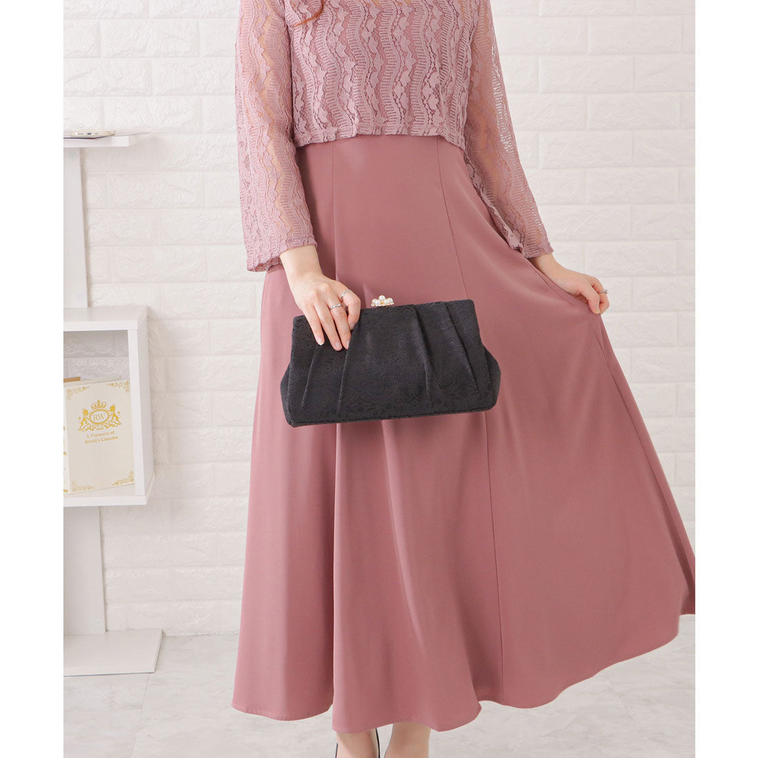 Lace Ladies Jacquard Clasp Party Bag