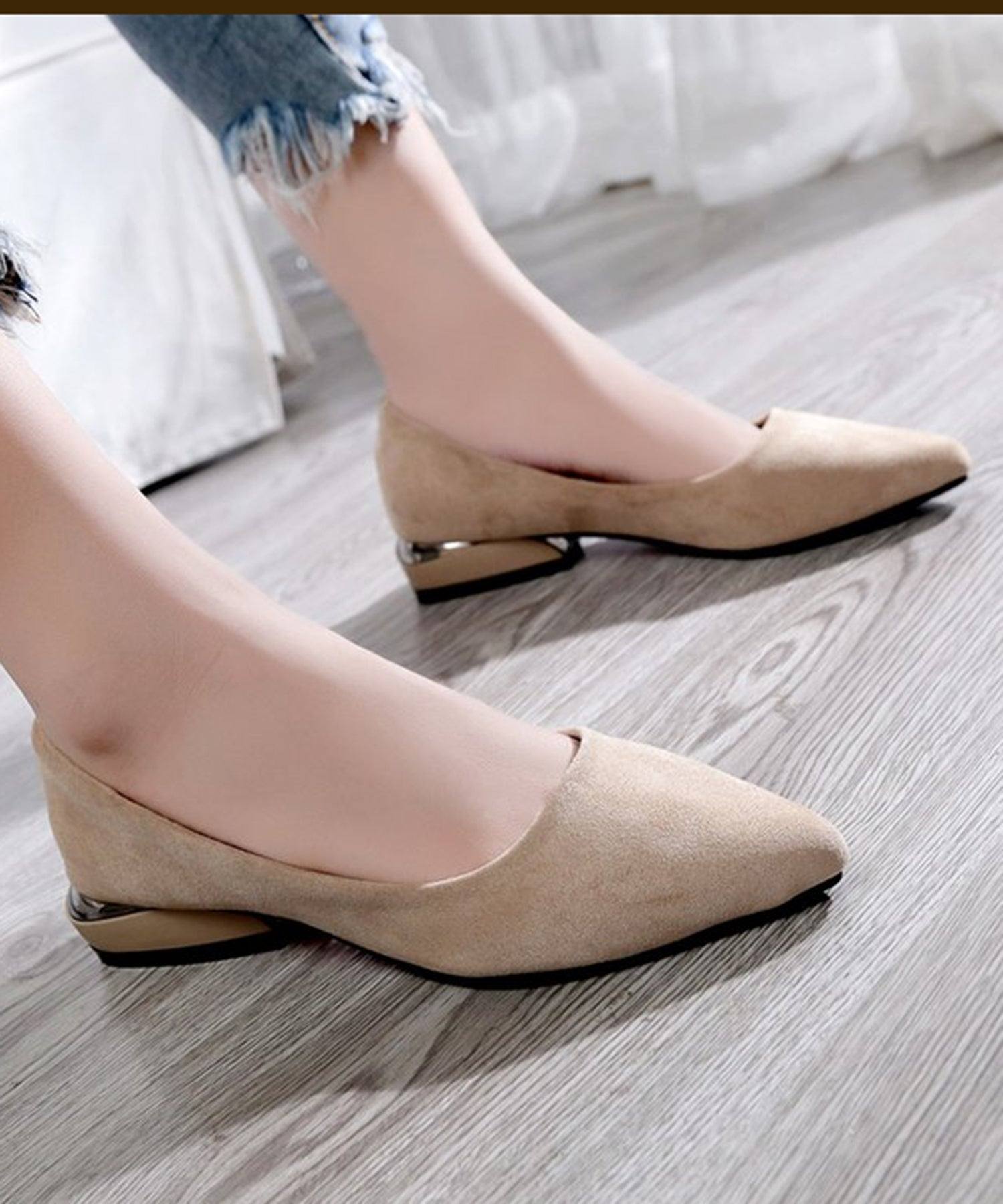 レースレディース Lace Ladies スエード調ポインテッドメタリックラインパンプス （グレー） グレー