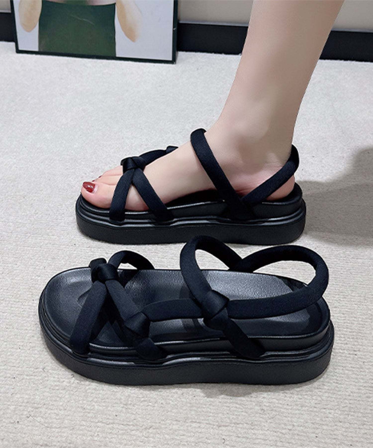 レースレディース Lace Ladies ソリッドカラー ソフト ストラップ コンフォート サンダル （グリーン） グリーン