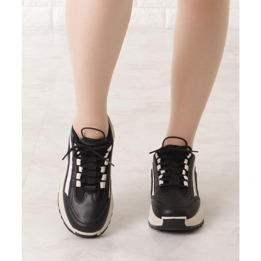 レースレディース Lace Ladies 厚底レースアップミドルカットスニーカー