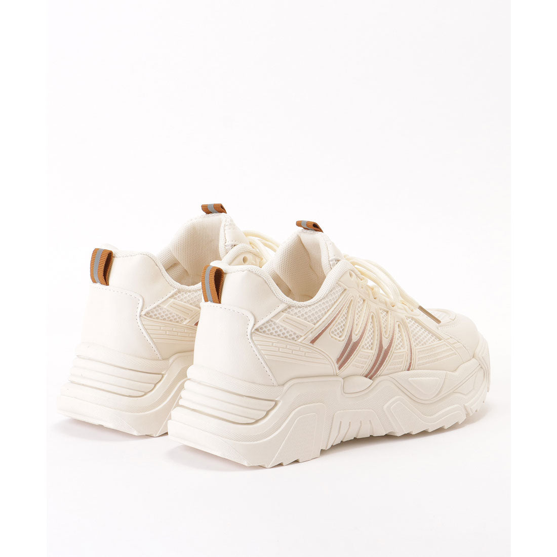 レースレディース Lace Ladies 配色ライン メッシュ ドッキング ウエッジ アグリーシューズ （アイボリー） アイボリー