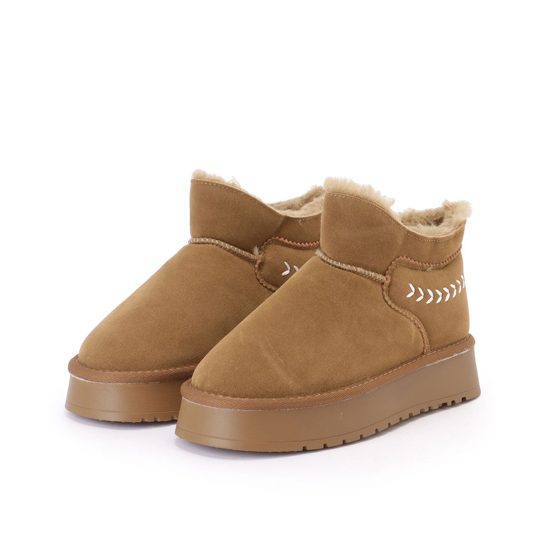 Race Ladies Lace Ladies Inner Fur Thick Sole Flat Mouton-style Boots