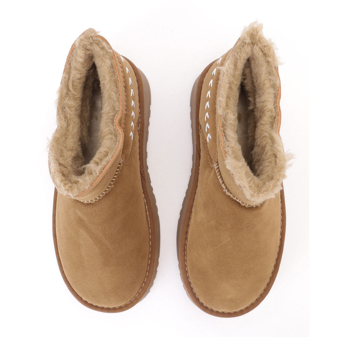 Race Ladies Lace Ladies Inner Fur Thick Sole Flat Mouton-style Boots