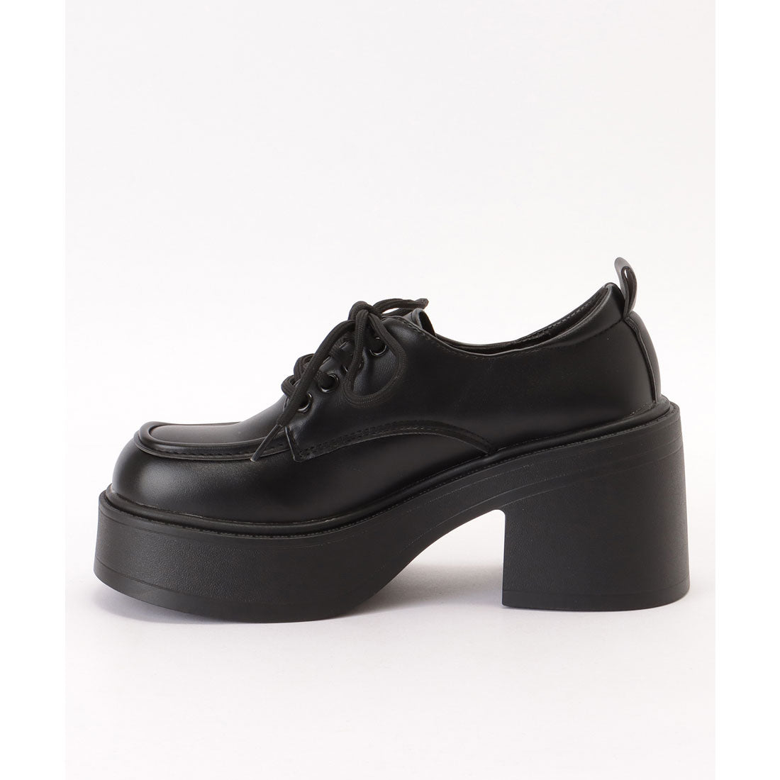 レースレディース Lace Ladies レザー調 厚底 クラシカル レースアップ シューズ