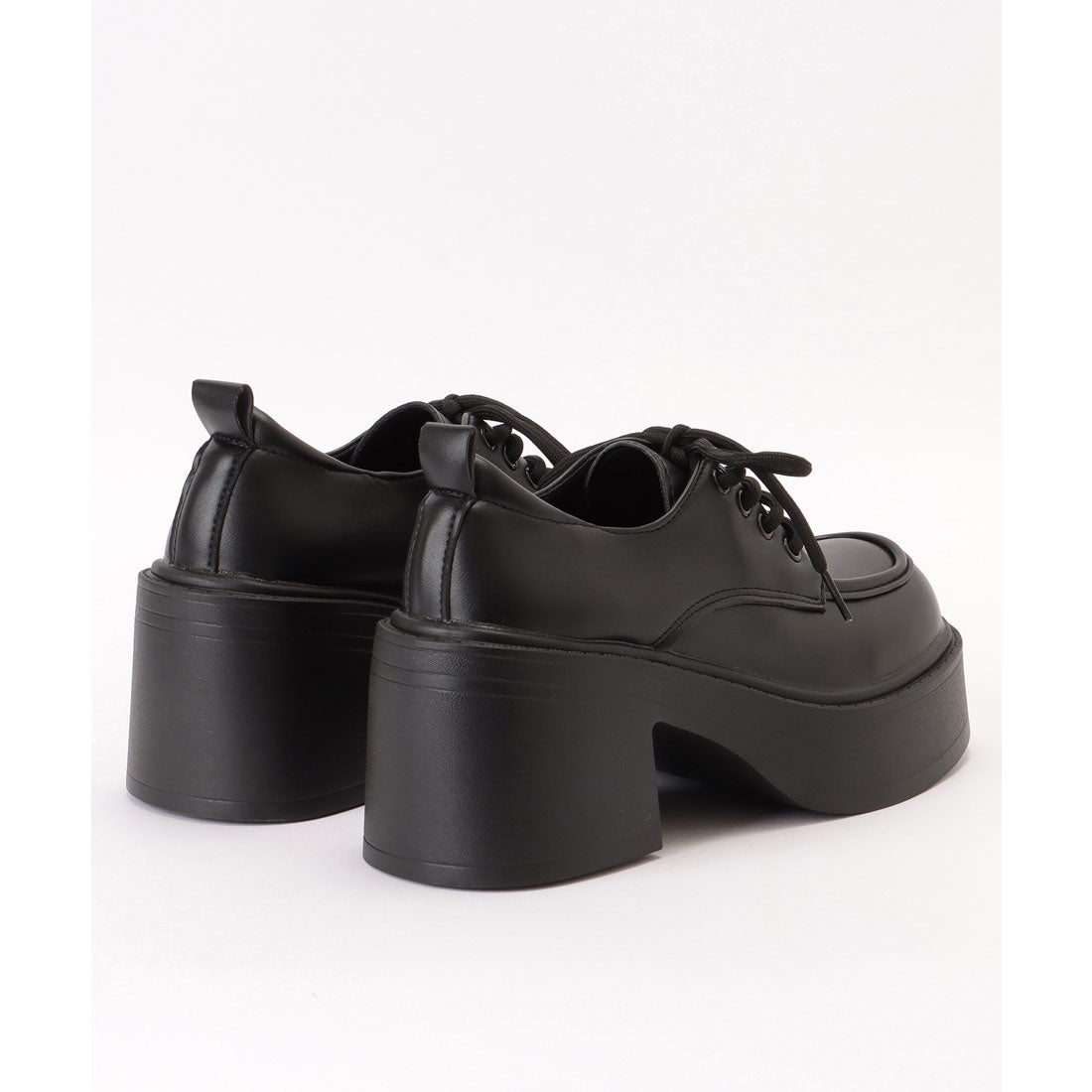 レースレディース Lace Ladies レザー調 厚底 クラシカル レースアップ シューズ