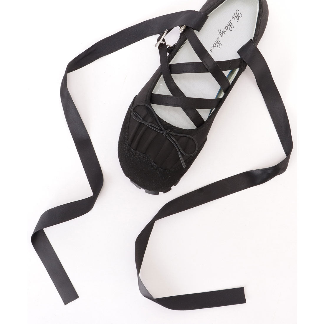 Lace Ladies Leather-like Cross Strap Lace-up Ballet Shoes