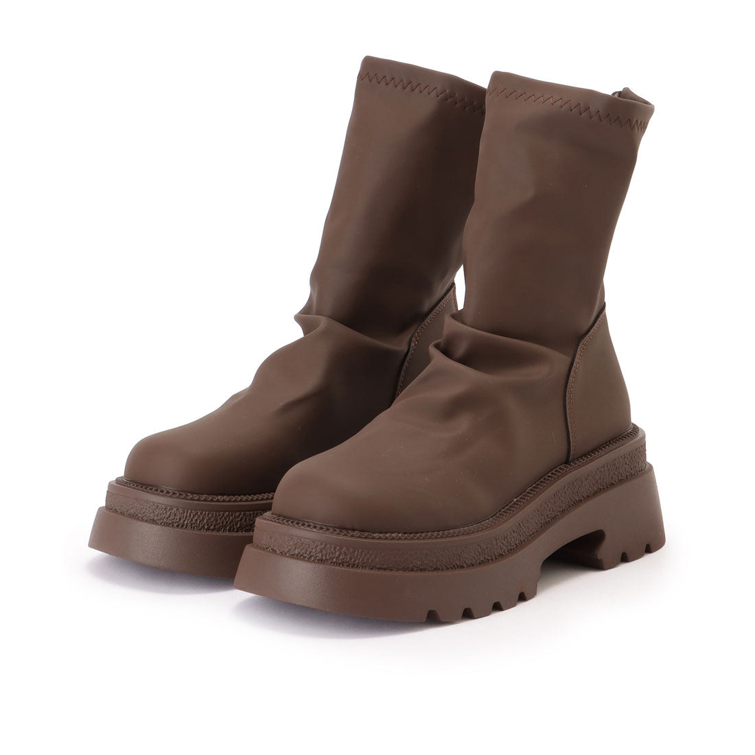 Race Ladies Lace Ladies Solid Color Thick Sole Round Short Boots