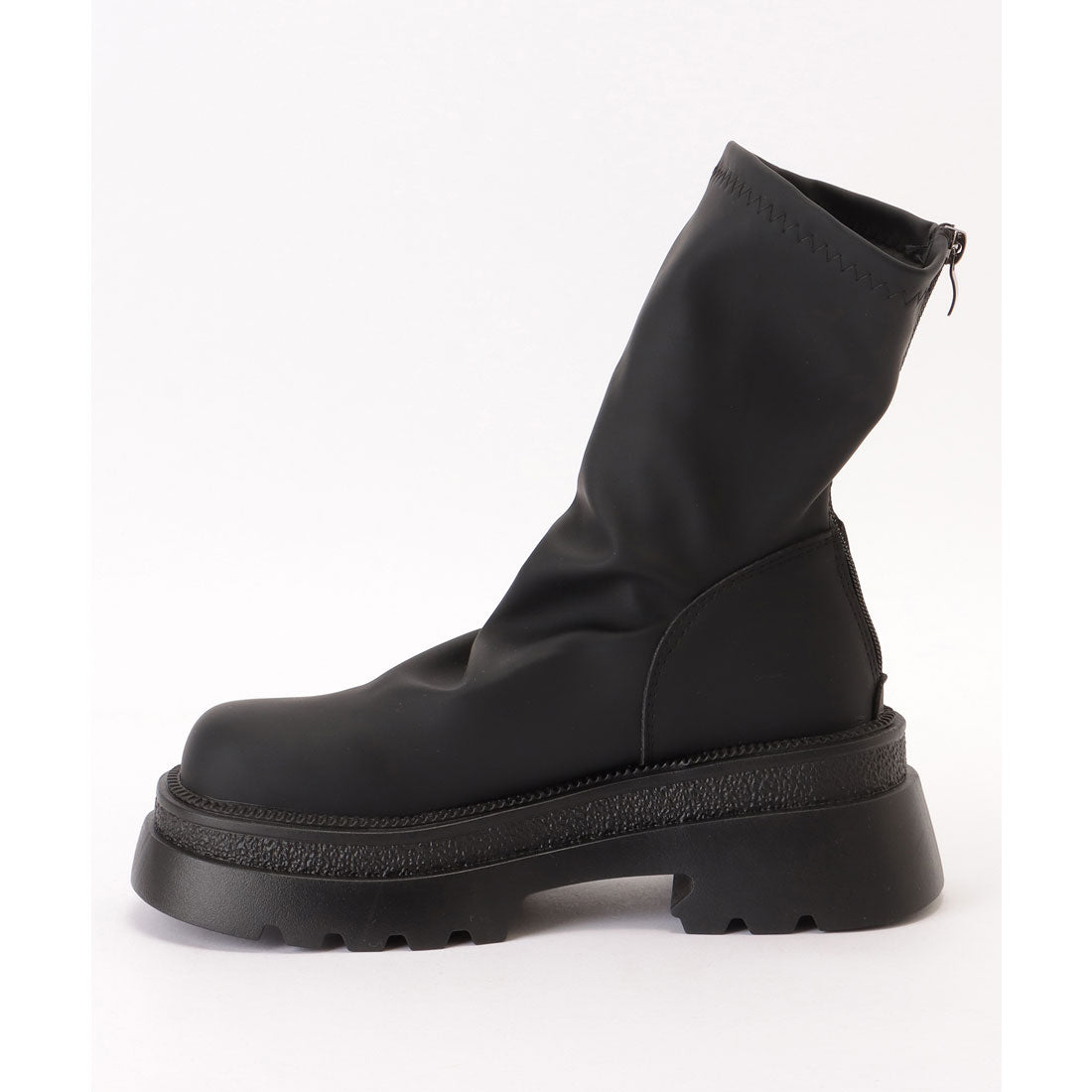 Race Ladies Lace Ladies Solid Color Thick Sole Round Short Boots