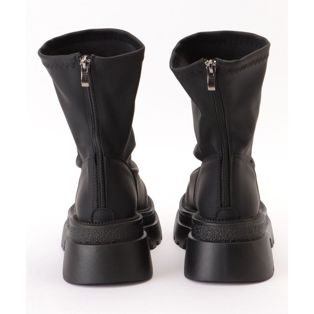 Race Ladies Lace Ladies Solid Color Thick Sole Round Short Boots
